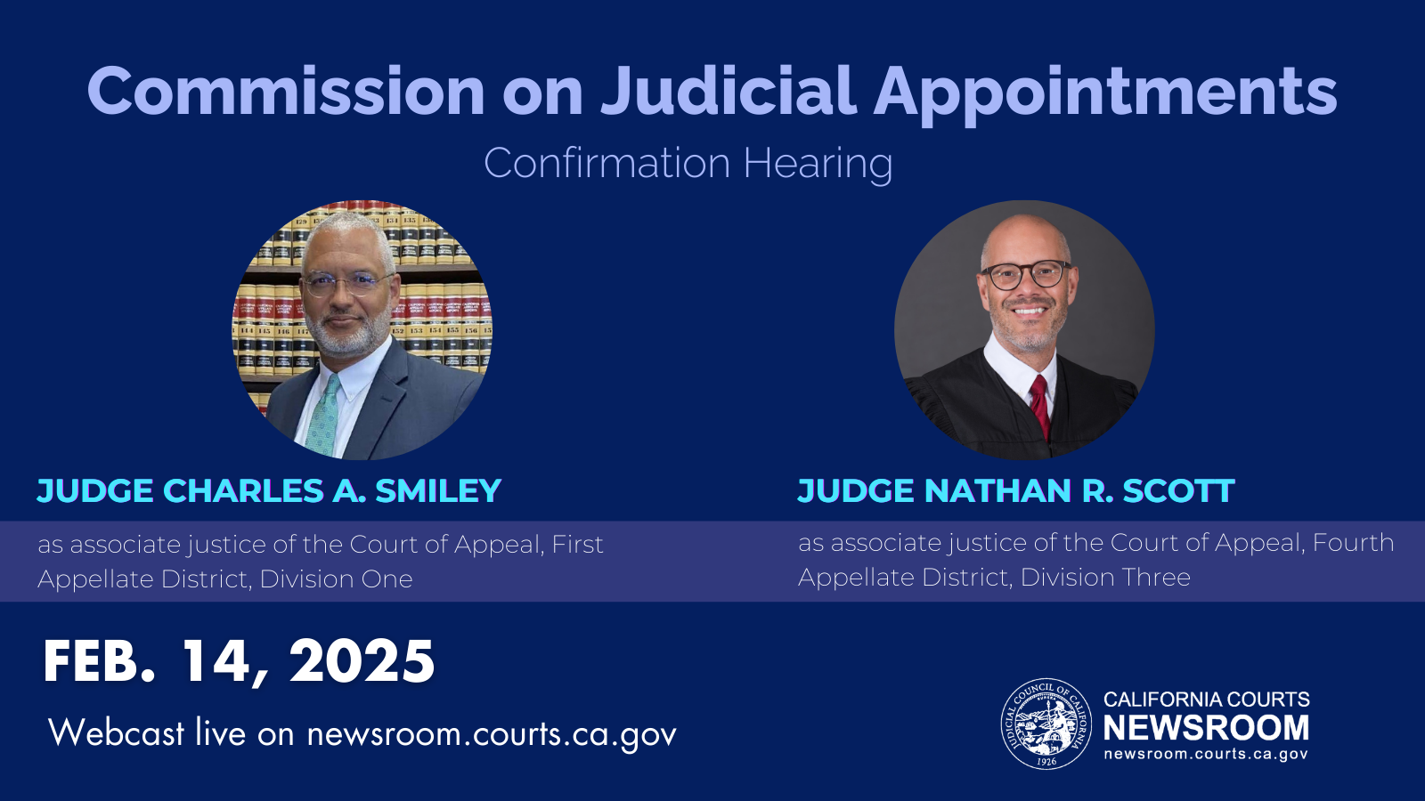 Commission to consider appointments to courts of appeal california